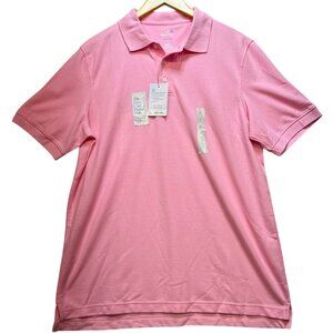 Croft & Barrow Men's 3 Button Polo Shirt Short Sleeve Stretch Size L Pink Solid